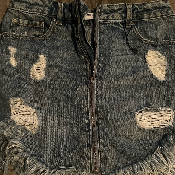 Distressed Denim Skirt - Picture 3 of 4